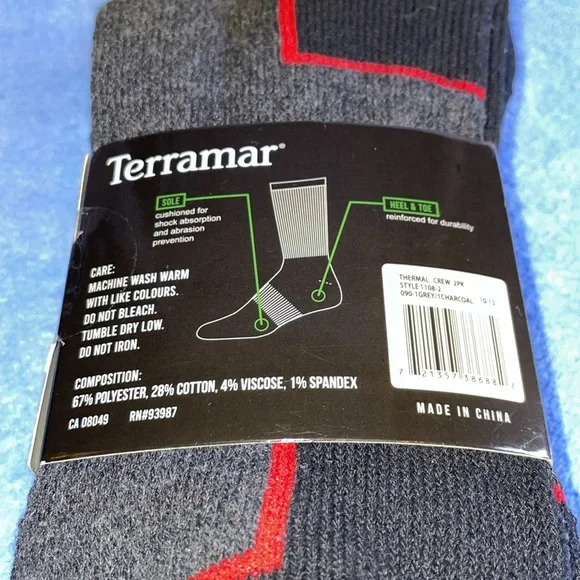 NWT Men Terramar Thermal Socks. Size 10-3 - Picture 4 of 4